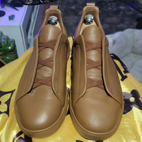 Zegna Triple Stitch Deerskin Sneakers - Picture 10 of 12